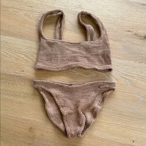 Hunza G Xandra Bikini Metallic Cocoa